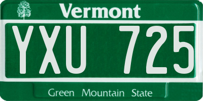 VT license plate YXU725