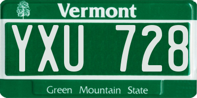 VT license plate YXU728
