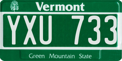 VT license plate YXU733