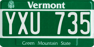 VT license plate YXU735