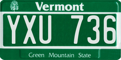 VT license plate YXU736
