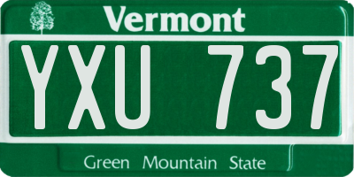 VT license plate YXU737