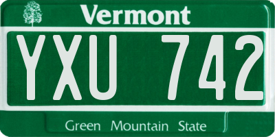 VT license plate YXU742
