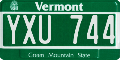 VT license plate YXU744