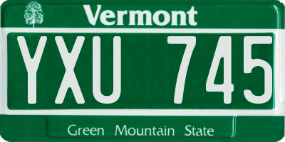 VT license plate YXU745