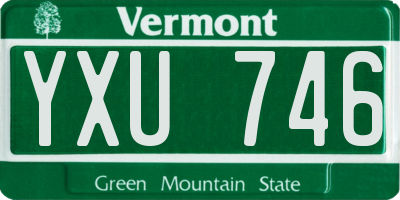 VT license plate YXU746