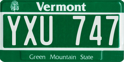 VT license plate YXU747