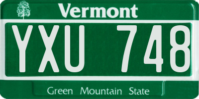 VT license plate YXU748