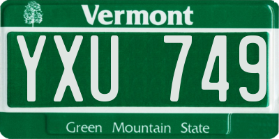VT license plate YXU749