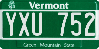 VT license plate YXU752