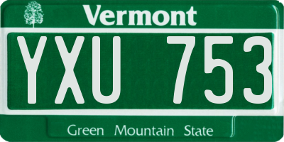 VT license plate YXU753