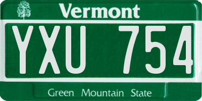 VT license plate YXU754