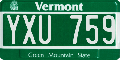 VT license plate YXU759