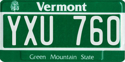 VT license plate YXU760