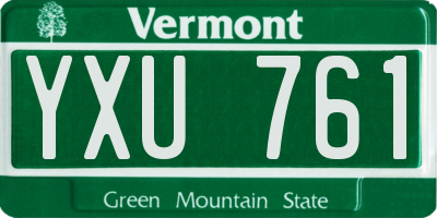 VT license plate YXU761