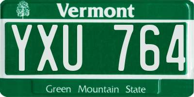 VT license plate YXU764