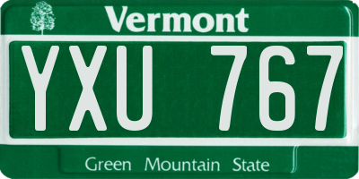VT license plate YXU767