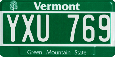 VT license plate YXU769