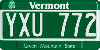 VT license plate YXU772
