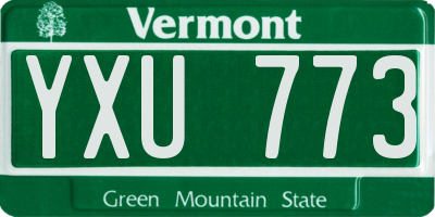 VT license plate YXU773