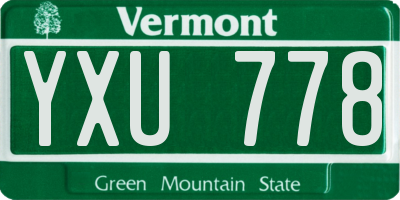 VT license plate YXU778