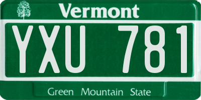 VT license plate YXU781