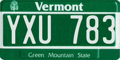 VT license plate YXU783
