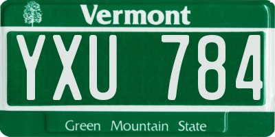 VT license plate YXU784