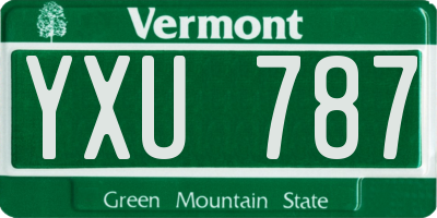 VT license plate YXU787