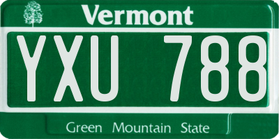 VT license plate YXU788