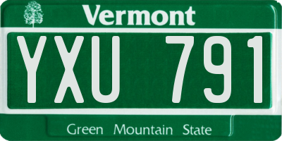 VT license plate YXU791
