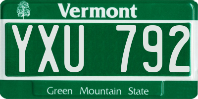 VT license plate YXU792