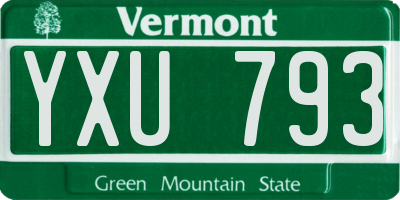 VT license plate YXU793