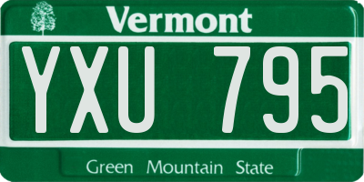 VT license plate YXU795