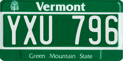 VT license plate YXU796