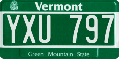 VT license plate YXU797