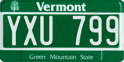 VT license plate YXU799