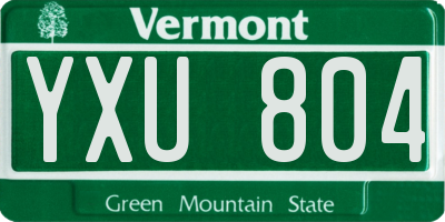 VT license plate YXU804