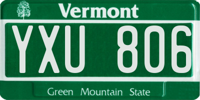 VT license plate YXU806