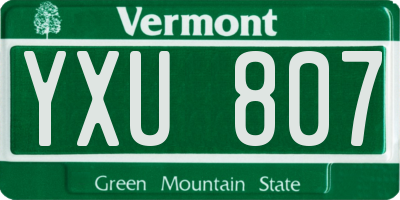 VT license plate YXU807