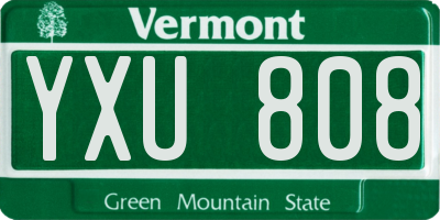VT license plate YXU808