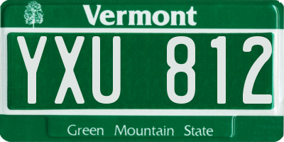 VT license plate YXU812