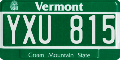 VT license plate YXU815