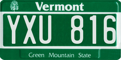 VT license plate YXU816