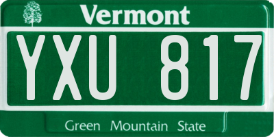 VT license plate YXU817