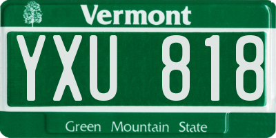 VT license plate YXU818