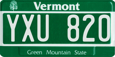 VT license plate YXU820