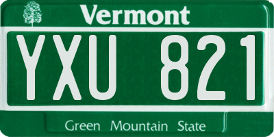 VT license plate YXU821