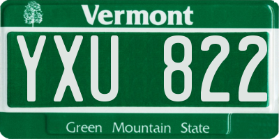 VT license plate YXU822