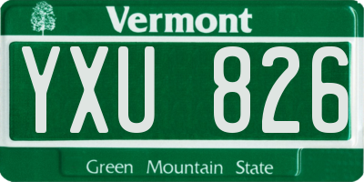 VT license plate YXU826